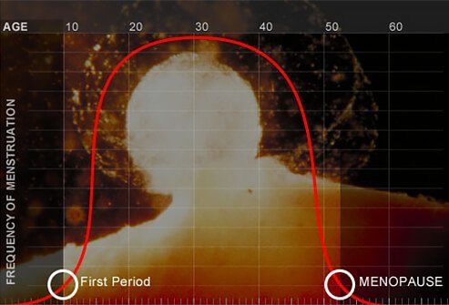 A graph of the menstrual cycles over a woman’s lifetime.