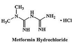 Metformin hydrochloride Structural Formula Illustration