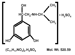 Alupent (metaproterenol sulfate) structural formula illustration