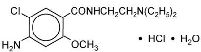 reglan<sup>®</sup>® tablets (metoclopramide tablets, USP) Structural Formula Illustration reglan<sup>®</sup>® tablets (metoclopramide tablets, USP) Structural Formula Illustration