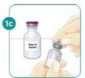 Use your thumb to remove the caps from the vials - Illustration