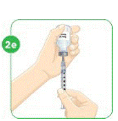 Push the plunger down all the way to fill the vial with air - Illustration