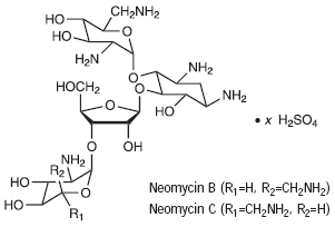 Neomycin sulfate structural formula illustration Neomycin sulfate structural formula illustration