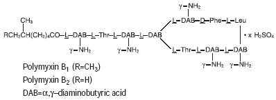 Polymyxin B sulfate structural formula illustration Polymyxin B sulfate structural formula illustration