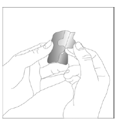 Peel off one half of the protective liner - Illustration Peel off one half of the protective liner - Illustration