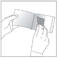 Remove your NEUPRO patch from the pouch - Illustration Remove your NEUPRO patch from the pouch - Illustration