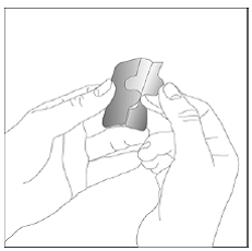 Peel off one half of the protective liner - Illustration Peel off one half of the protective liner - Illustration
