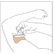 Apply the sticky half of your NEUPRO patch - Illustration Apply the sticky half of your NEUPRO patch - Illustration