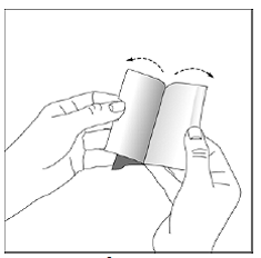 Grasp the two sides of the pouch and pull apart - Illustration Grasp the two sides of the pouch and pull apart - Illustration