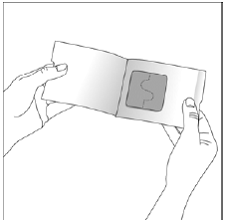 Grasp the two sides of the pouch and pull apart - Illustration Grasp the two sides of the pouch and pull apart - Illustration