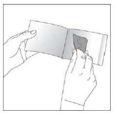 Remove your NEUPRO patch from the pouch - Illustration Remove your NEUPRO patch from the pouch - Illustration