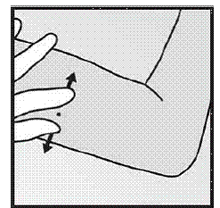 Stretch the skin around the insertion site - Illustration Stretch the skin around the insertion site - Illustration