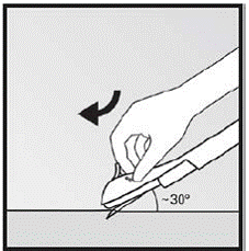 Puncture the skin with the tip of the needle - Illustration Puncture the skin with the tip of the needle - Illustration