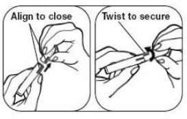  Line up the markings again and push the two pieces back together - Illustration