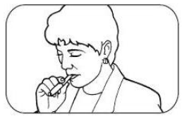  Inhale deeply into back of throat - Illustration