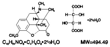 Hydrocodone bitartrate - Structural Formula Illustration