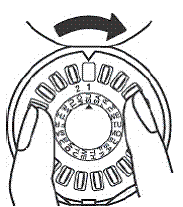 Turn the dial clockwise - Illustration