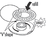 Press the refill down - Illustration