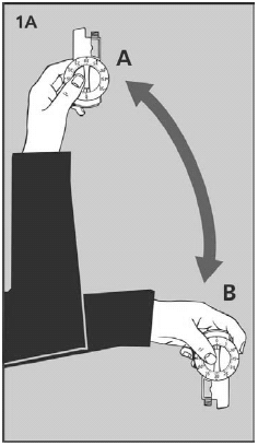 Turn the Novolin 70/30 InnoLet up and down between positions A and B - Illustration