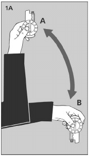 Turn the Novolin N InnoLet up and down between positions A and B - Illustration