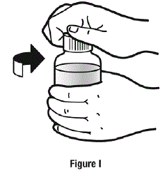 Leave the adapter in the bottle. Put the child- resistant cap back on the bottle - Illustration