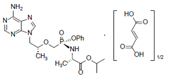 Tenofovir alafenamide fumarate - Structural Formula - Illustration