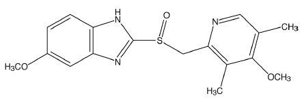 Omeprazole (benzimidazole) Structural Formula Illustration