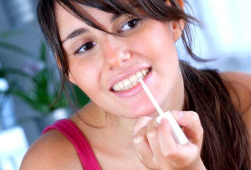 Most home tooth whitening kits contain carbamide peroxide or hydrogen peroxide.