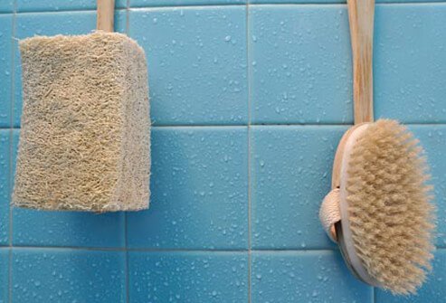 Protect joints by using a loofah or bath mitt. 