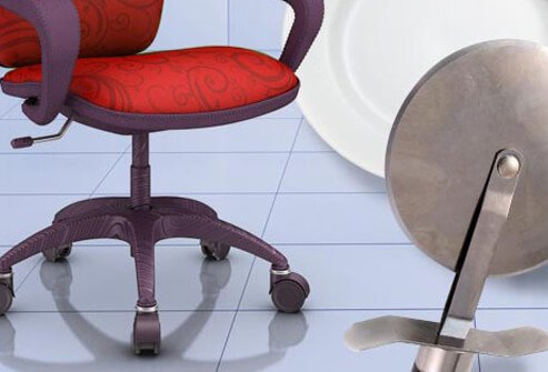 Sitting instead of standing in the kitchen is less likely to aggravate knee pain.
