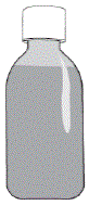 A bottle containing 250 mL of the medicine,
with a child-resistant cap. Always replace the cap after use  - Illustration