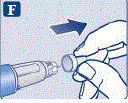 Pull off the outer needle cap. Do not throw it away. - Illustration Pull off the outer needle cap. Do not throw it away. - Illustration