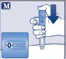 Press and hold down the dose button until the dose counter shows 0. - Illustration Press and hold down the dose button until the dose counter shows 0. - Illustration