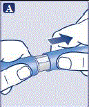 Pull off the pen cap. - Illustration Pull off the pen cap. - Illustration