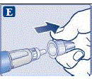 Pull off the outer needle cap. Do not throw it away. - Illustration Pull off the outer needle cap. Do not throw it away. - Illustration