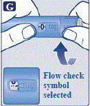 Turn the dose selector until the dose counter shows the flow check symbol - Illustration Turn the dose selector until the dose counter shows the flow check symbol - Illustration