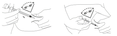 With a quick “dart-like” motion, push the needle into the skin - Illustration