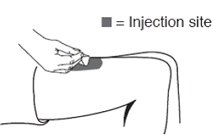 Clean the rubber stopper on the top of the vial with an alcohol pad - Illustration