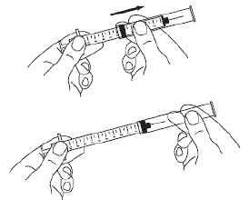 Removing the needle from the vial - Illustration