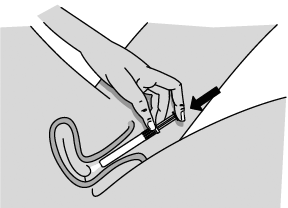 While the pre-filled applicator is inserted in your vagina, use your index finger to push the plunger rod down until it stops - Illustration