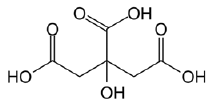 Citric acid Structural Formula Illustration