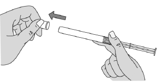 Remove the pink cap from the pre-filled applicator - Illustration