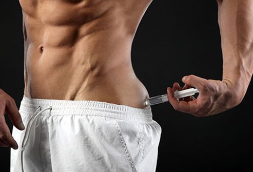  Picture of a person taking anabolic steroid injection 