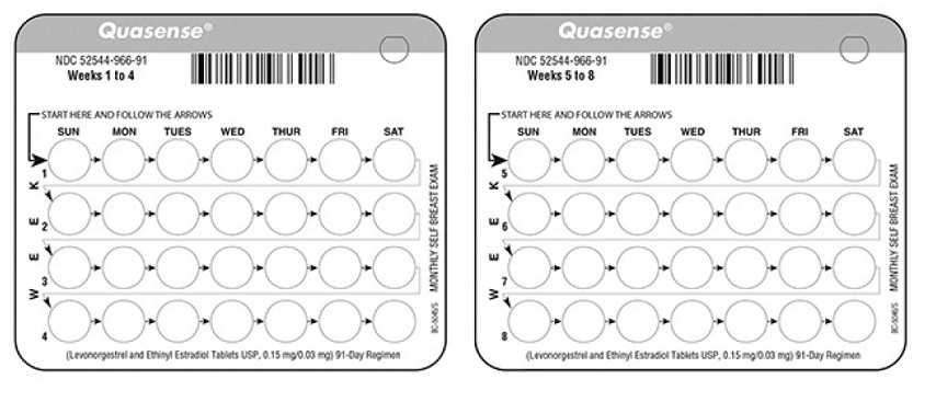 The cards in trays 1 and 2 each contain 28 white pills   - Illustration