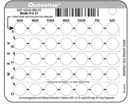 The card in tray 3 contains 35 pills consisting of 28 white
pills  - Illustration