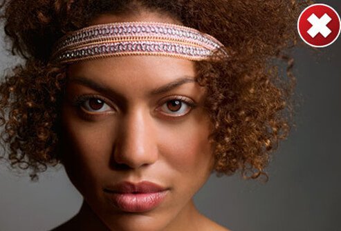 If your pimples are only on your forehead, you might be tempted to hide them under a tight-fitting cap or headband.