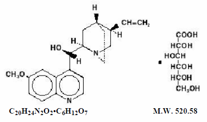 Quinidine Gluconate Structural Formula Illustration