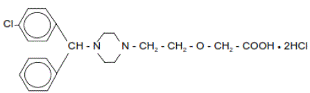 QUZYTTIR™ (cetirizine hydrochloride) Structural Formula Illustration