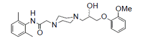 RANEXA® (ranolazine) Structural Formula Illustration
