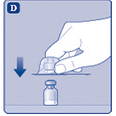Remove the plastic cap from the vial - Illustration Remove the plastic cap from the vial - Illustration